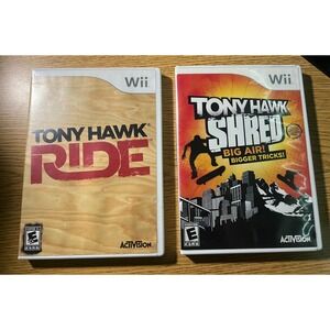 Tony Hawk Ride & Shred Nintendo Wii Games Bundle Activision Skateboarding